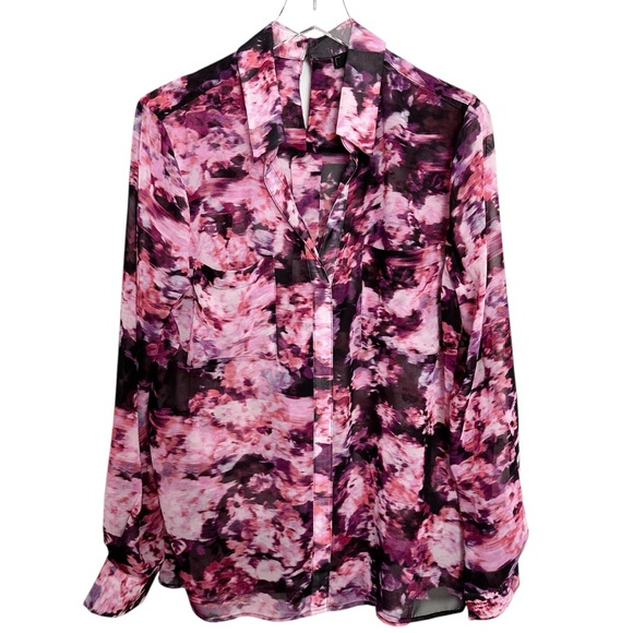 Robert Rodriguez Tops - Robert Rodriguez Abstract Watchcolor Semi Sheer  Blouse Size L